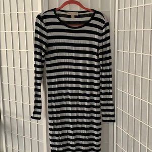 Black and white striped dress